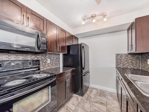 207 5370 Chappelle Road, Edmonton, AB - Indoor Photo Showing Kitchen With Double Sink