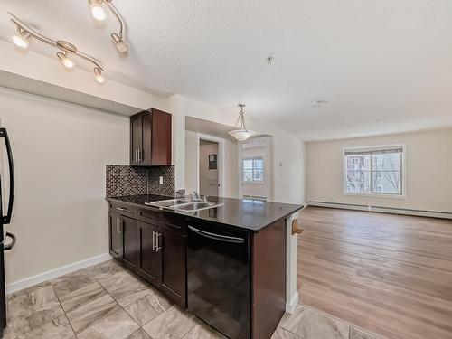 207 5370 Chappelle Road, Edmonton, AB - Indoor Photo Showing Kitchen With Double Sink