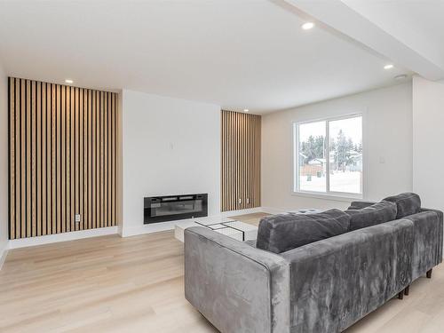 9404 173 Street, Edmonton, AB - Indoor Photo Showing Living Room With Fireplace