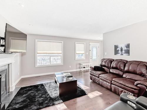 17804 6 Avenue, Edmonton, AB - Indoor Photo Showing Living Room With Fireplace