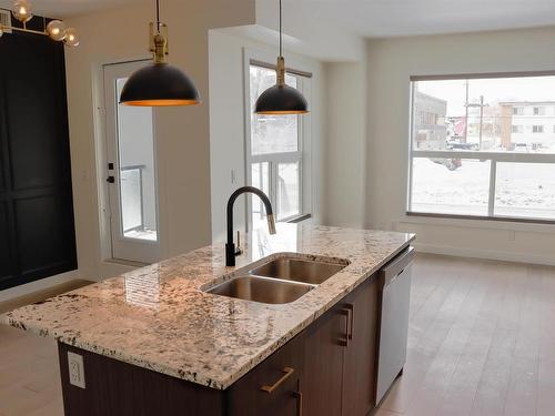 107 10523 123 Street, Edmonton, AB - Indoor Photo Showing Kitchen With Double Sink