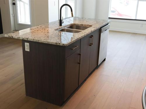 107 10523 123 Street, Edmonton, AB - Indoor Photo Showing Kitchen With Double Sink