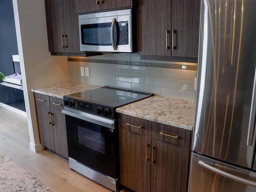 107 10523 123 Street, Edmonton, AB - Indoor Photo Showing Kitchen With Upgraded Kitchen