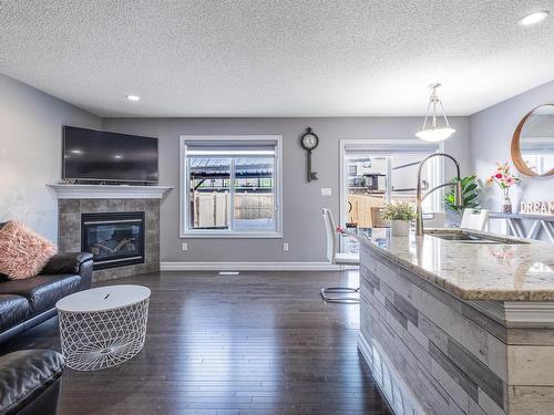 1108 162 Street, Edmonton, AB - Indoor Photo Showing Living Room With Fireplace