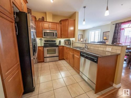 240 2503 Hanna Crescent, Edmonton, AB - Indoor Photo Showing Kitchen With Double Sink