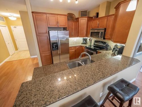 240 2503 Hanna Crescent, Edmonton, AB - Indoor Photo Showing Kitchen With Double Sink With Upgraded Kitchen