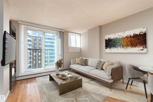 1109 9730 106 Street, Edmonton, AB - Indoor Photo Showing Living Room