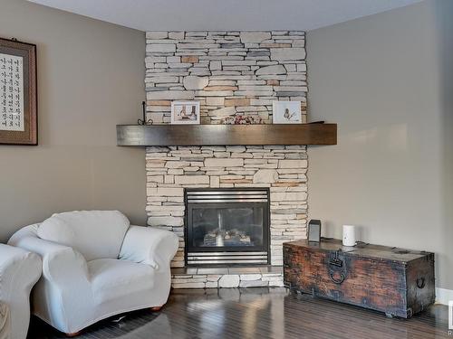 3007 Macneil Way, Edmonton, AB - Indoor Photo Showing Living Room With Fireplace