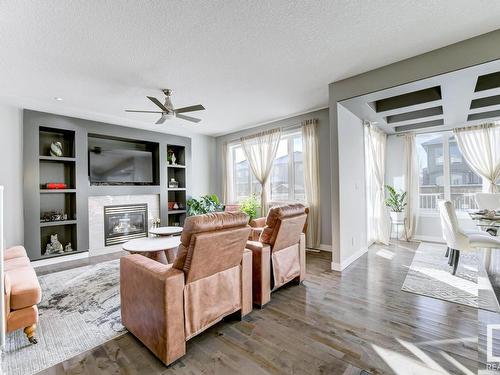 16516 131 Street, Edmonton, AB - Indoor Photo Showing Living Room With Fireplace