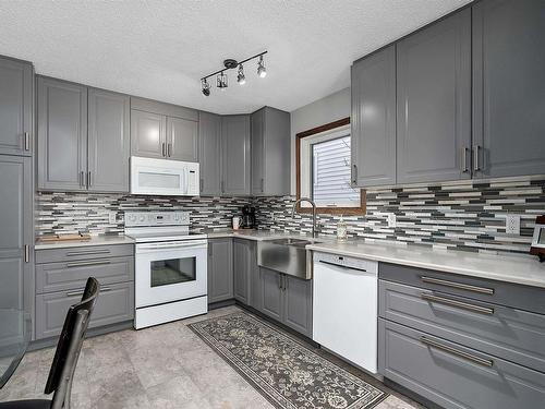 630 Henderson Street, Edmonton, AB - Indoor Photo Showing Kitchen With Double Sink With Upgraded Kitchen