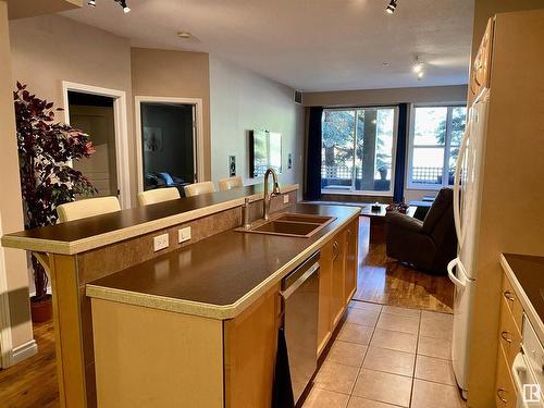 109 9804 101 Street, Edmonton, AB - Indoor Photo Showing Kitchen With Double Sink