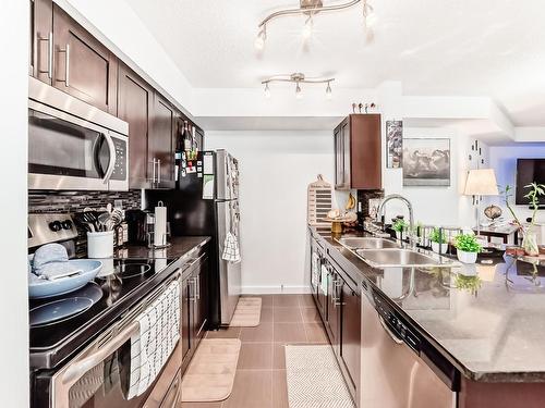 104 12045 22 Avenue, Edmonton, AB - Indoor Photo Showing Kitchen With Double Sink With Upgraded Kitchen