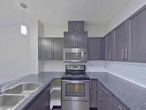 214 812 Welsh Drive, Edmonton, AB - Indoor Photo Showing Kitchen With Double Sink