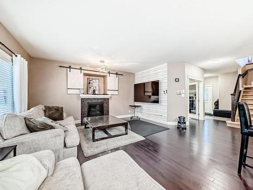 7821 170A Avenue, Edmonton, AB - Indoor Photo Showing Living Room With Fireplace