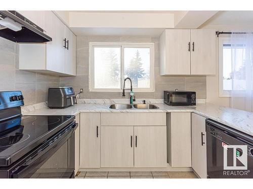 2321 Millbourne Rd W, Edmonton, AB - Indoor Photo Showing Kitchen With Double Sink