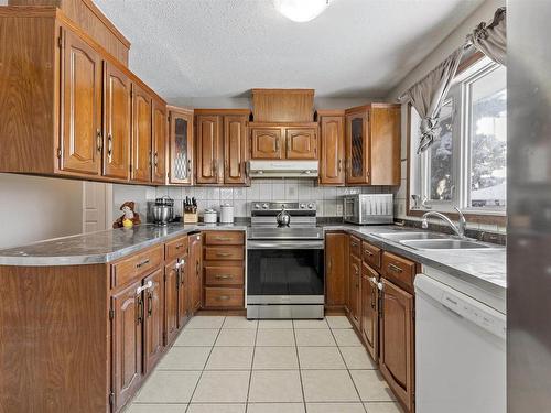 13448 113 Street Nw, Edmonton, AB - Indoor Photo Showing Kitchen With Double Sink