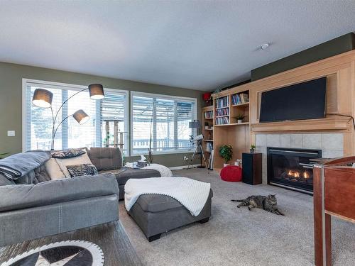 446 Sparling Court, Edmonton, AB - Indoor Photo Showing Living Room With Fireplace