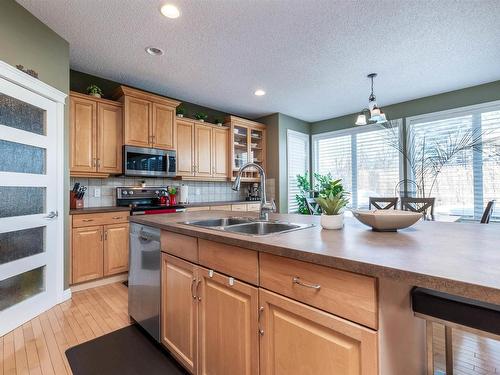 446 Sparling Court, Edmonton, AB - Indoor Photo Showing Kitchen With Double Sink