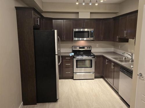 202 13835 155 Avenue, Edmonton, AB - Indoor Photo Showing Kitchen With Stainless Steel Kitchen With Double Sink