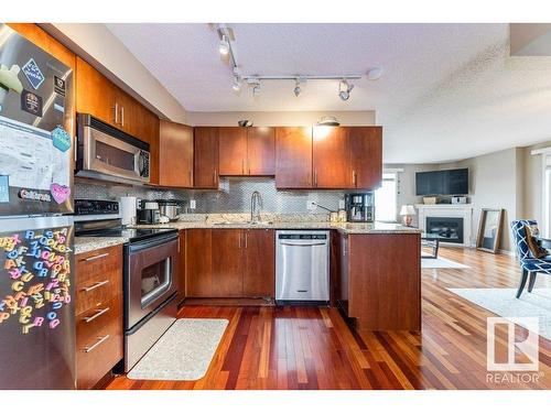 1001 10649 Saskatchewan Drive, Edmonton, AB - Indoor Photo Showing Kitchen With Stainless Steel Kitchen