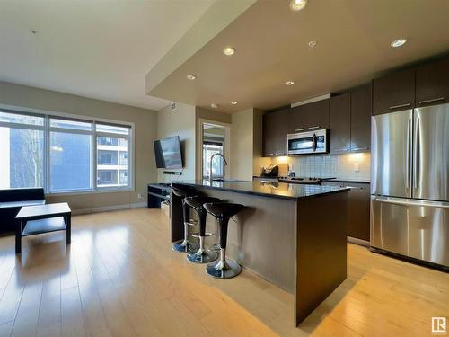 203 9908 84 Avenue, Edmonton, AB - Indoor Photo Showing Kitchen With Stainless Steel Kitchen With Upgraded Kitchen