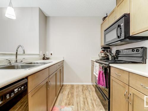 128 1180 Hyndman Road, Edmonton, AB - Indoor Photo Showing Kitchen With Double Sink