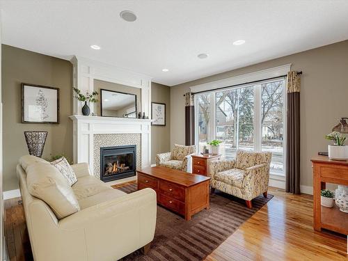 10134 81 Street, Edmonton, AB - Indoor Photo Showing Living Room With Fireplace