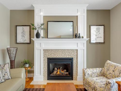 10134 81 Street, Edmonton, AB - Indoor Photo Showing Living Room With Fireplace