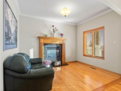 1061 Tory Road, Edmonton, AB - Indoor Photo Showing Living Room With Fireplace