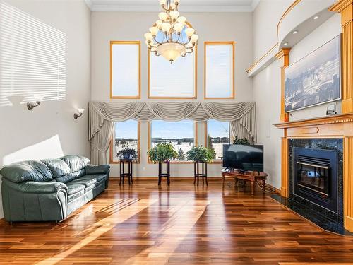 1061 Tory Road, Edmonton, AB - Indoor Photo Showing Living Room With Fireplace