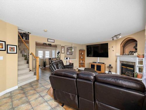 356 Calderon Crescent, Edmonton, AB - Indoor Photo Showing Living Room With Fireplace