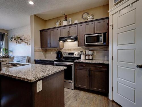 17095 38 Street, Edmonton, AB - Indoor Photo Showing Kitchen With Double Sink