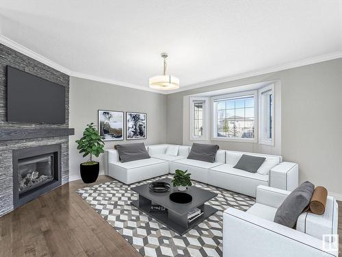 1 17839 99 Street, Edmonton, AB - Indoor Photo Showing Living Room With Fireplace