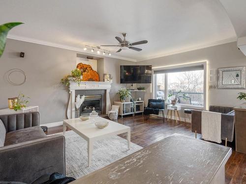 17911 110A Street, Edmonton, AB - Indoor Photo Showing Living Room With Fireplace