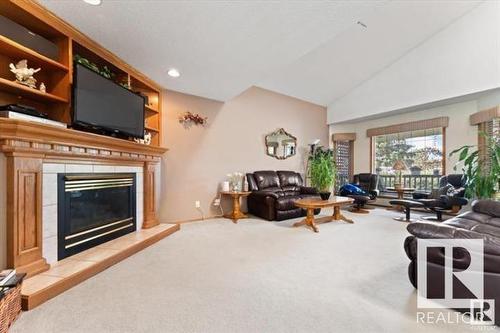 11415 9 Avenue, Edmonton, AB - Indoor Photo Showing Living Room With Fireplace