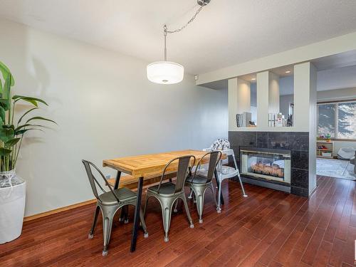 9309 98 Avenue, Edmonton, AB - Indoor Photo Showing Dining Room With Fireplace