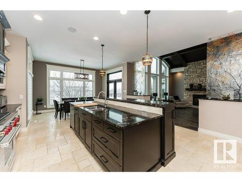 3448 Keswick Boulevard, Edmonton, AB - Indoor Photo Showing Kitchen With Double Sink With Upgraded Kitchen