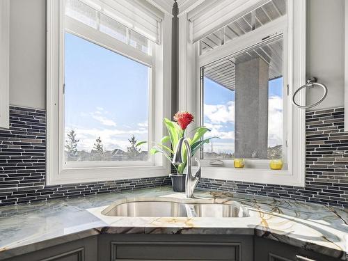 2312 Cameron Ravine Cove Cove, Edmonton, AB - Indoor Photo Showing Kitchen With Double Sink With Upgraded Kitchen