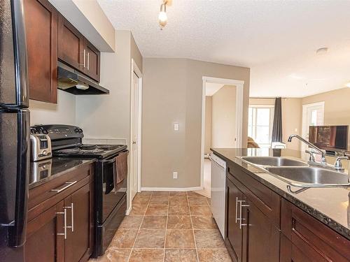 215 5816 Mullen Place, Edmonton, AB - Indoor Photo Showing Kitchen With Double Sink