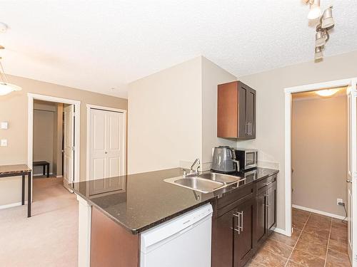 215 5816 Mullen Place, Edmonton, AB - Indoor Photo Showing Kitchen With Double Sink