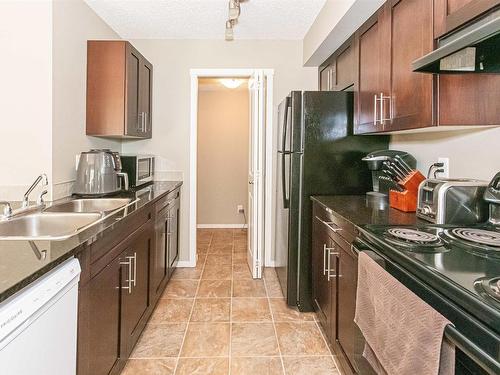 215 5816 Mullen Place, Edmonton, AB - Indoor Photo Showing Kitchen With Double Sink