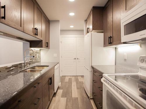 109 2508 50 Street Nw, Edmonton, AB - Indoor Photo Showing Kitchen With Double Sink