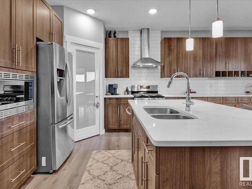 16787 36 Street, Edmonton, AB - Indoor Photo Showing Kitchen With Double Sink With Upgraded Kitchen