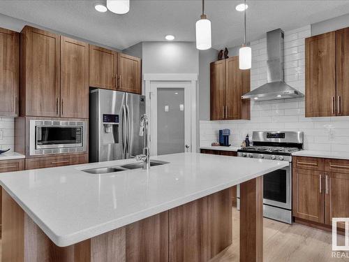 16787 36 Street, Edmonton, AB - Indoor Photo Showing Kitchen With Double Sink With Upgraded Kitchen