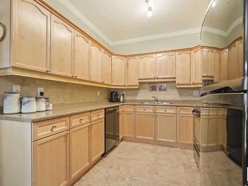 127 8528 82 Avenue, Edmonton, AB - Indoor Photo Showing Kitchen With Double Sink