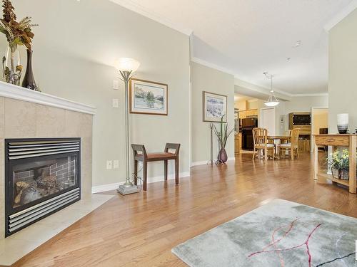 127 8528 82 Avenue, Edmonton, AB - Indoor Photo Showing Living Room With Fireplace