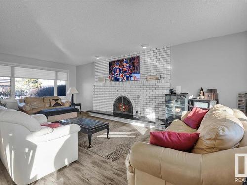 9823 156 Avenue, Edmonton, AB - Indoor Photo Showing Living Room With Fireplace