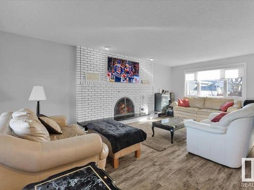 9823 156 Avenue, Edmonton, AB - Indoor Photo Showing Living Room With Fireplace