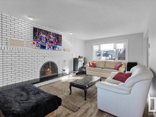 9823 156 Avenue, Edmonton, AB - Indoor Photo Showing Living Room With Fireplace