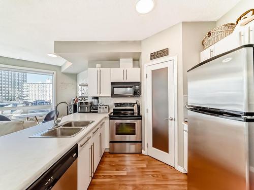 504 10504 99 Avenue, Edmonton, AB - Indoor Photo Showing Kitchen With Double Sink